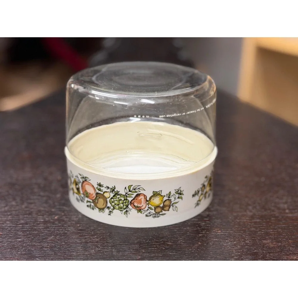 Vintage Pyrex Spice of Life Glass Canister, 1970s Retro Kitchen Storage
